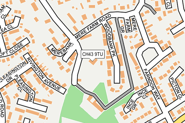 CH43 9TU map - OS OpenMap – Local (Ordnance Survey)