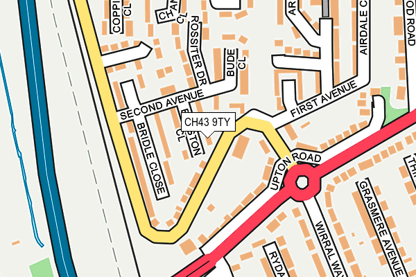 CH43 9TY map - OS OpenMap – Local (Ordnance Survey)