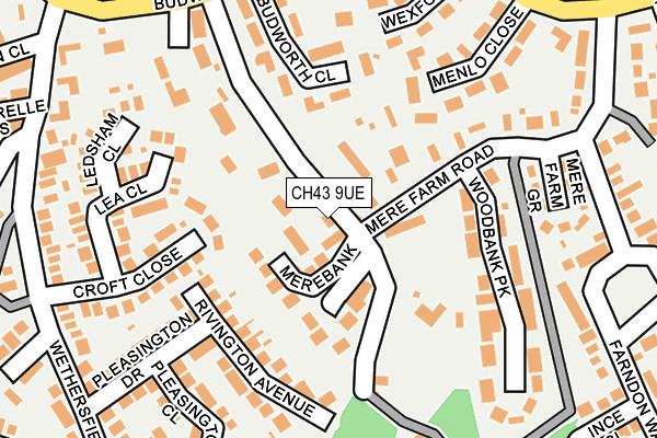CH43 9UE map - OS OpenMap – Local (Ordnance Survey)