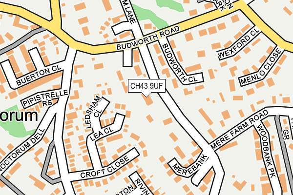 CH43 9UF map - OS OpenMap – Local (Ordnance Survey)