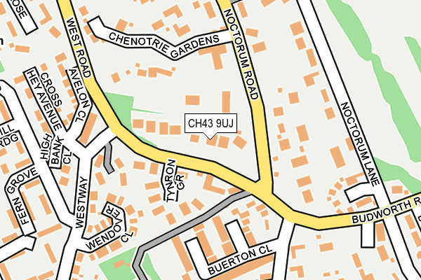 CH43 9UJ map - OS OpenMap – Local (Ordnance Survey)