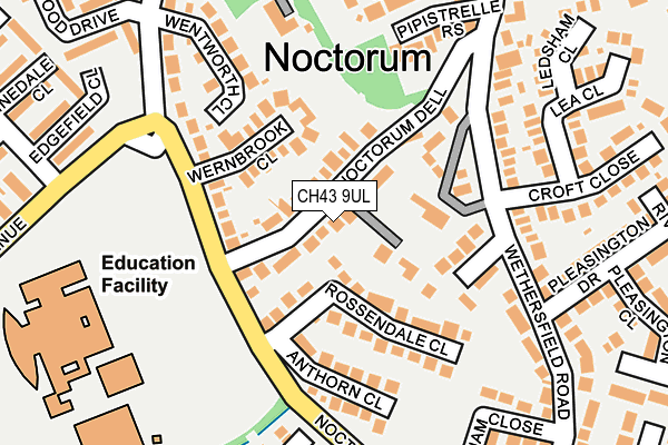 CH43 9UL map - OS OpenMap – Local (Ordnance Survey)