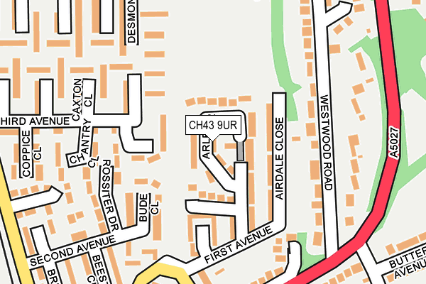 CH43 9UR map - OS OpenMap – Local (Ordnance Survey)