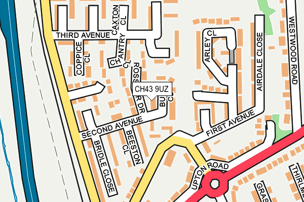 CH43 9UZ map - OS OpenMap – Local (Ordnance Survey)