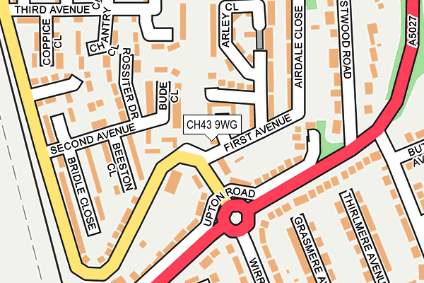 CH43 9WG map - OS OpenMap – Local (Ordnance Survey)