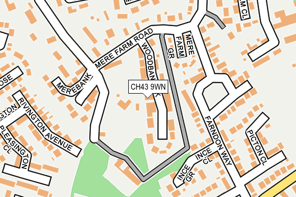 CH43 9WN map - OS OpenMap – Local (Ordnance Survey)