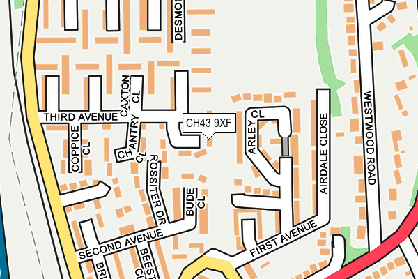 CH43 9XF map - OS OpenMap – Local (Ordnance Survey)