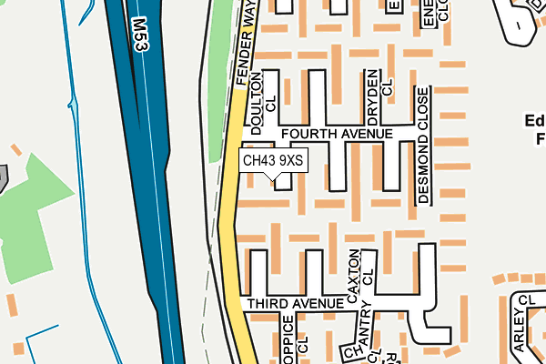 CH43 9XS map - OS OpenMap – Local (Ordnance Survey)