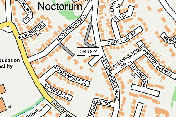 CH43 9YA map - OS OpenMap – Local (Ordnance Survey)