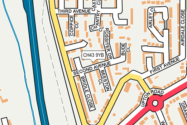 CH43 9YB map - OS OpenMap – Local (Ordnance Survey)