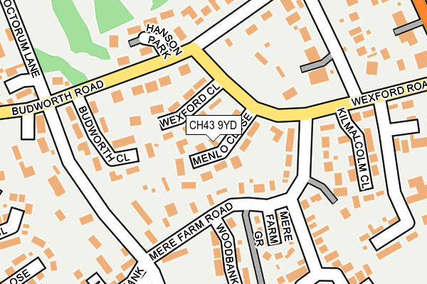 CH43 9YD map - OS OpenMap – Local (Ordnance Survey)