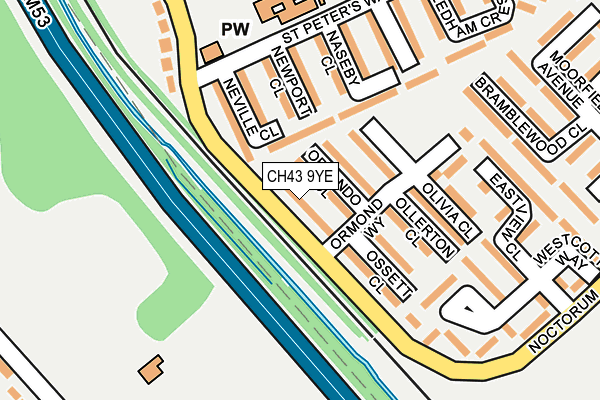 CH43 9YE map - OS OpenMap – Local (Ordnance Survey)