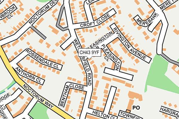 CH43 9YF map - OS OpenMap – Local (Ordnance Survey)