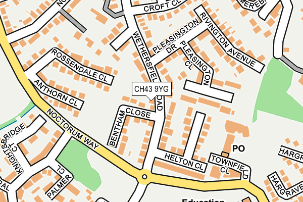 CH43 9YG map - OS OpenMap – Local (Ordnance Survey)