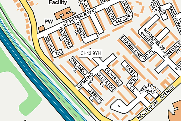 CH43 9YH map - OS OpenMap – Local (Ordnance Survey)