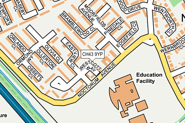 CH43 9YP map - OS OpenMap – Local (Ordnance Survey)