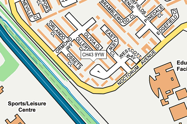 CH43 9YW map - OS OpenMap – Local (Ordnance Survey)