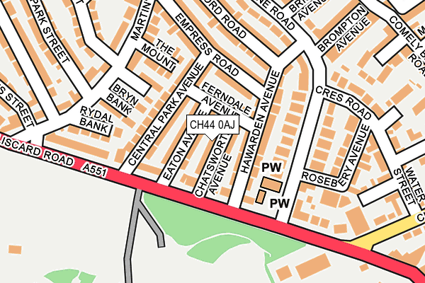 CH44 0AJ map - OS OpenMap – Local (Ordnance Survey)