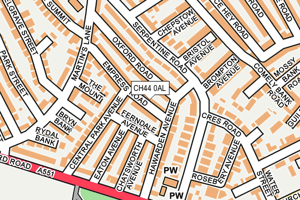 CH44 0AL map - OS OpenMap – Local (Ordnance Survey)