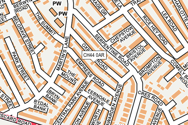 CH44 0AR map - OS OpenMap – Local (Ordnance Survey)