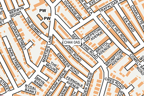 CH44 0AS map - OS OpenMap – Local (Ordnance Survey)