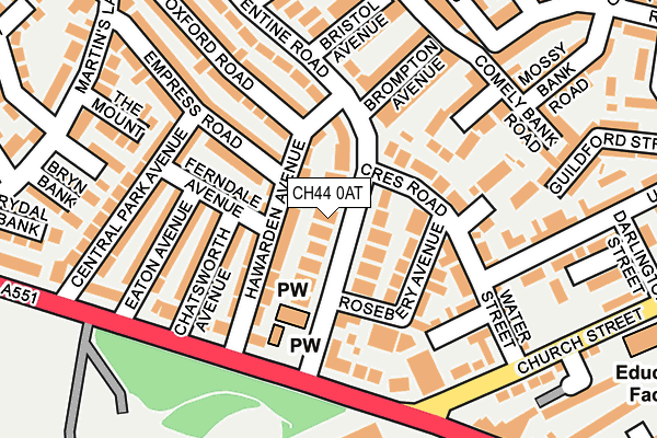 CH44 0AT map - OS OpenMap – Local (Ordnance Survey)