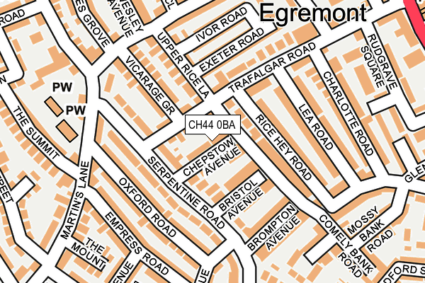 CH44 0BA map - OS OpenMap – Local (Ordnance Survey)