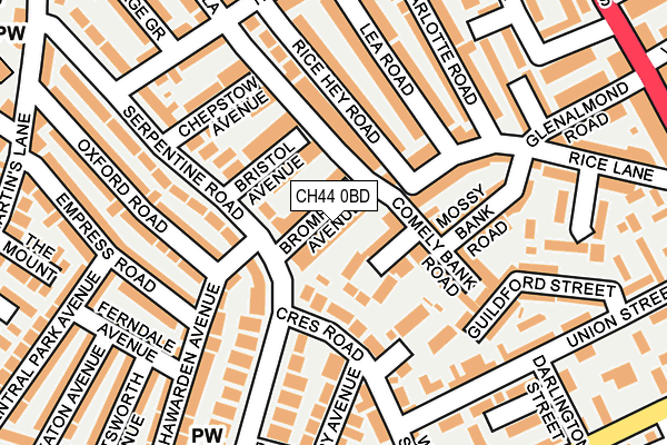 CH44 0BD map - OS OpenMap – Local (Ordnance Survey)