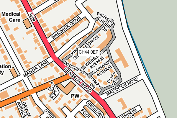 CH44 0EP map - OS OpenMap – Local (Ordnance Survey)