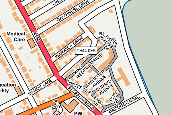 CH44 0ES map - OS OpenMap – Local (Ordnance Survey)