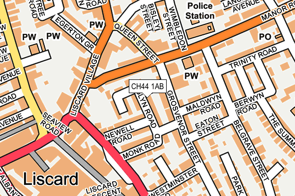 CH44 1AB map - OS OpenMap – Local (Ordnance Survey)