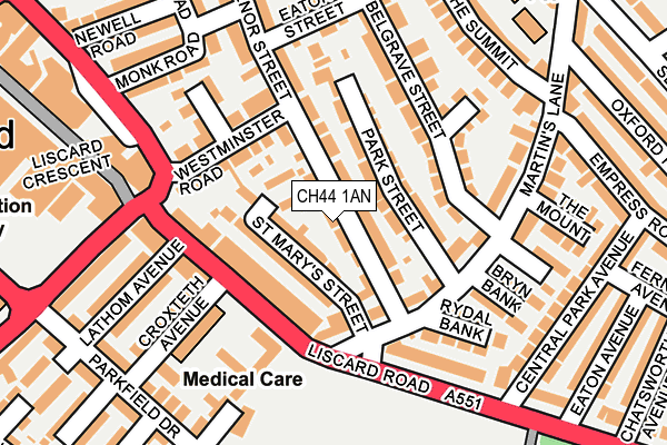 CH44 1AN map - OS OpenMap – Local (Ordnance Survey)