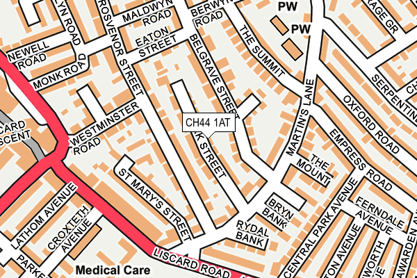 CH44 1AT map - OS OpenMap – Local (Ordnance Survey)