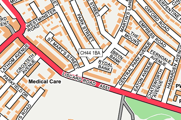 CH44 1BA map - OS OpenMap – Local (Ordnance Survey)