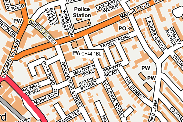 CH44 1BL map - OS OpenMap – Local (Ordnance Survey)
