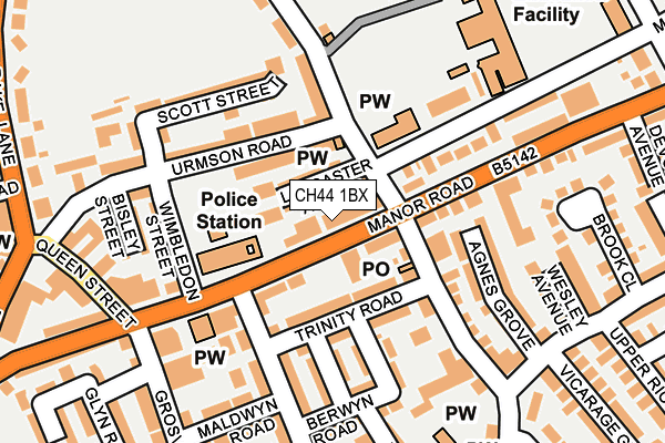 CH44 1BX map - OS OpenMap – Local (Ordnance Survey)