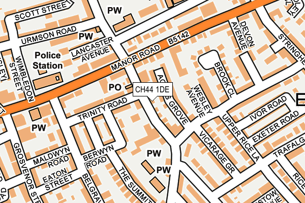 CH44 1DE map - OS OpenMap – Local (Ordnance Survey)