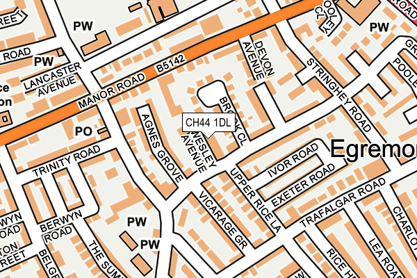 CH44 1DL map - OS OpenMap – Local (Ordnance Survey)