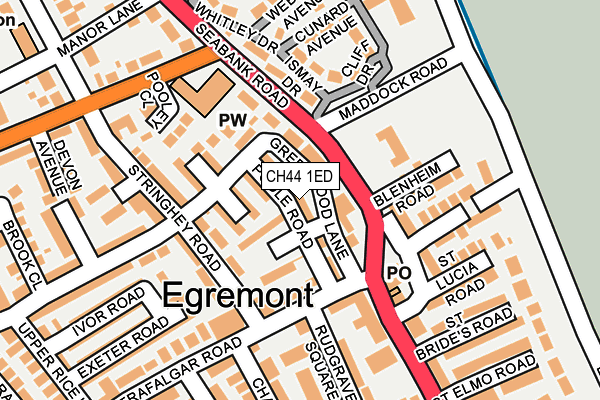 CH44 1ED map - OS OpenMap – Local (Ordnance Survey)