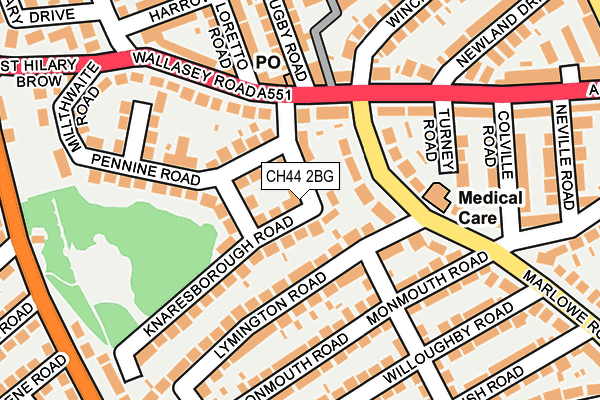 CH44 2BG map - OS OpenMap – Local (Ordnance Survey)