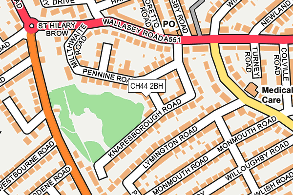 CH44 2BH map - OS OpenMap – Local (Ordnance Survey)