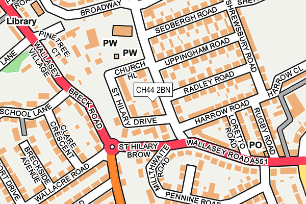 CH44 2BN map - OS OpenMap – Local (Ordnance Survey)