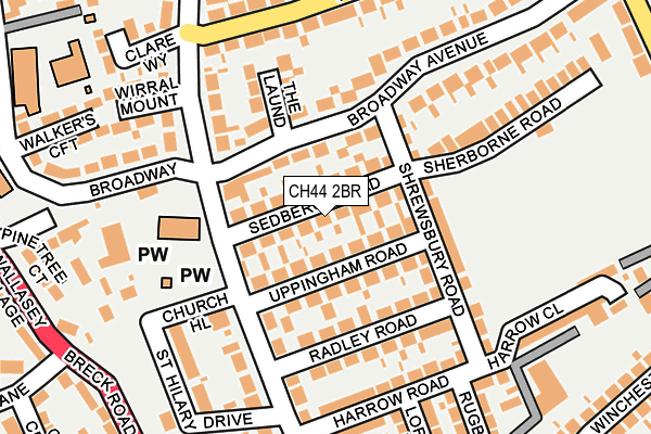 CH44 2BR map - OS OpenMap – Local (Ordnance Survey)