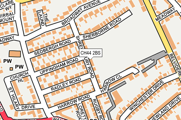 CH44 2BS map - OS OpenMap – Local (Ordnance Survey)