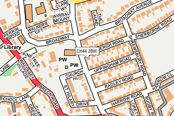 CH44 2BW map - OS OpenMap – Local (Ordnance Survey)