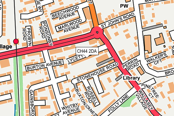 CH44 2DA map - OS OpenMap – Local (Ordnance Survey)