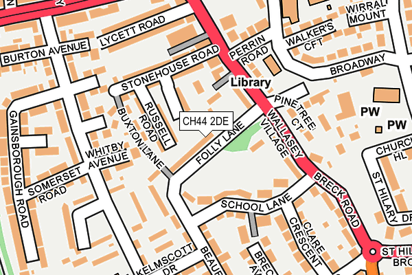 CH44 2DE map - OS OpenMap – Local (Ordnance Survey)