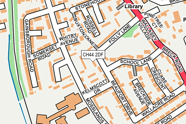 CH44 2DF map - OS OpenMap – Local (Ordnance Survey)