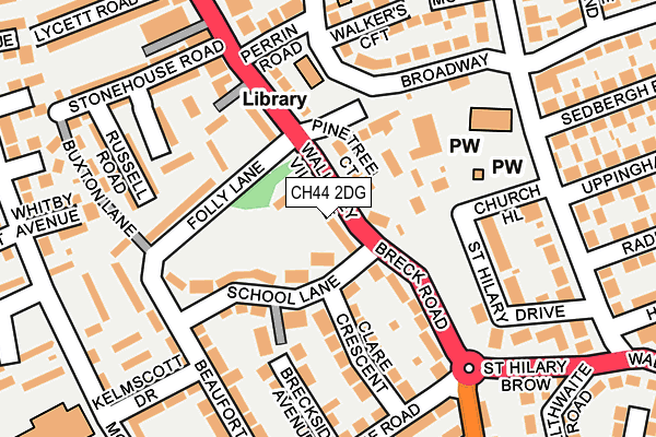 CH44 2DG map - OS OpenMap – Local (Ordnance Survey)