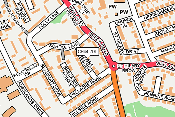 CH44 2DL map - OS OpenMap – Local (Ordnance Survey)